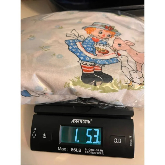 Vintage 1970s Raggedy Ann & Andy twin Flat Sheet Set Bobbs Merrill CO - Picture 7 of 8